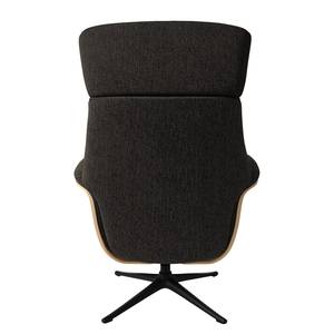 Relaxfauteuil Anderson V Geweven stof Saia: Zwart-Bruin - Zwart - Eik