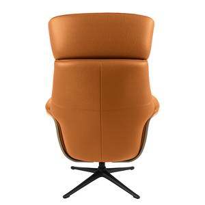 Relaxfauteuil Anderson II Echt leer Neka: Cognackleurig - Zwart - Eik