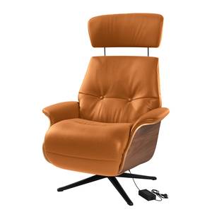 Fauteuil relax Anderson VI Cuir véritable Neka : Cognac - Noir - Noyer