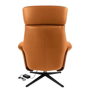 Relaxfauteuil Anderson VI Echt leer Neka: Cognackleurig - Zwart - Notenboom