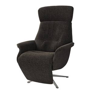 Fauteuil relax Anderson V Tissu Saia: Noir-Marron - Chrome brillant - Couvert