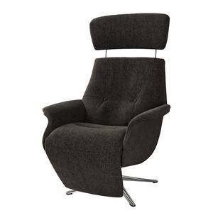 Fauteuil relax Anderson V Tissu Saia: Noir-Marron - Chrome brillant - Couvert