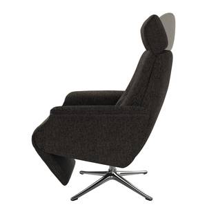 Fauteuil relax Anderson V Tissu Saia: Noir-Marron - Chrome brillant - Couvert