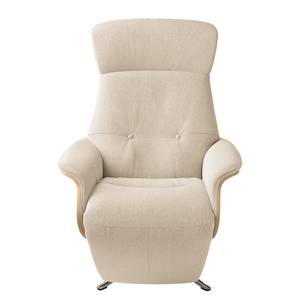 Relaxfauteuil Anderson V Geweven stof Saia: Beige - Chroomkleurig glanzend - Eik