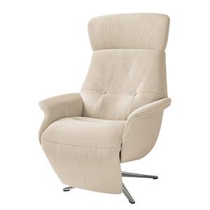 Relaxfauteuil Anderson V Geweven stof Saia: Beige - Chroomkleurig glanzend - Bedekken