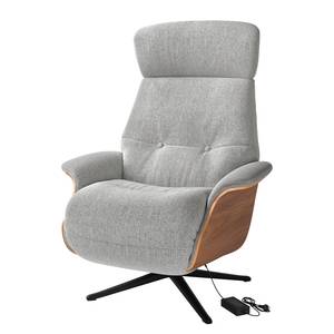 Fauteuil relax Anderson III Tissu Saia: Gris clair - Noir - Noyer