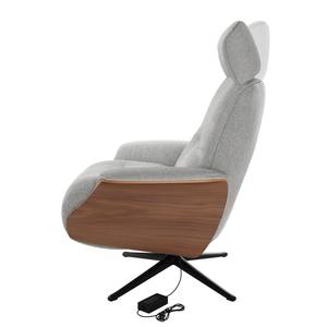 Fauteuil relax Anderson III Tissu Saia: Gris clair - Noir - Noyer