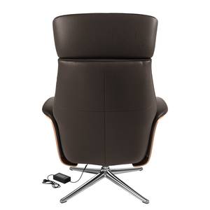 Fauteuil relax Anderson VI Cuir Neto : Marron - Chrome brillant - Noyer