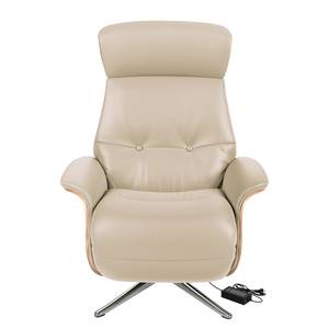 Relaxfauteuil Anderson VI Echt leer Neka: Kasjmi - Chroomkleurig glanzend - Notenboom