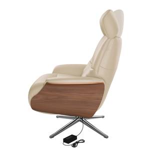 Fauteuil relax Anderson VI Cuir véritable Neka : Cachemire - Chrome brillant - Noyer