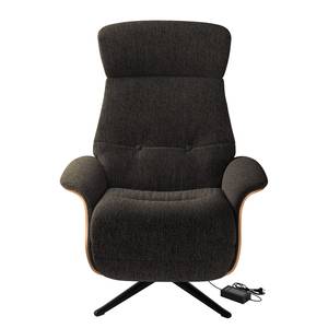 Fauteuil relax Anderson III Tissu Saia: Noir-Marron - Noir - Noyer