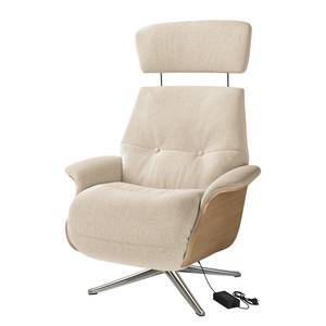 Fauteuil relax Anderson III Tissu Saia: Beige - Chrome brillant - Chêne