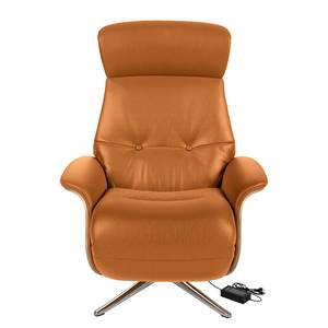 Fauteuil relax Anderson VI Cuir véritable Neka : Cognac - Chrome brillant - Chêne