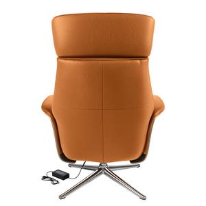 Fauteuil relax Anderson VI Cuir véritable Neka : Cognac - Chrome brillant - Chêne