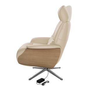 Fauteuil relax Anderson VI Cuir véritable Neka : Cachemire - Chrome brillant - Chêne