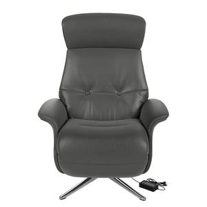 Fauteuil relax Anderson VI Cuir véritable Neka : Gris - Chrome brillant - Couvert