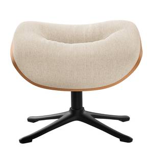 Gestoffeerde hocker ANDERSON Geweven stof Saia: Beige - Zwart - Notenboom