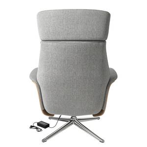 Fauteuil relax Anderson III Tissu Saia: Gris clair - Chrome brillant - Chêne