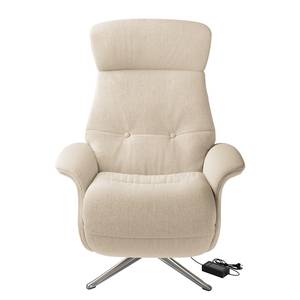 Fauteuil relax Anderson III Tissu Saia: Beige - Chrome brillant - Couvert