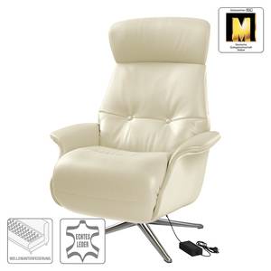 Fauteuil relax Anderson VI Cuir véritable Neka : Blanc - Chrome brillant - Couvert