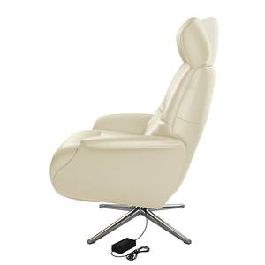 Relaxfauteuil Anderson VI Echt leer Neka: Wit - Chroomkleurig glanzend - Bedekken