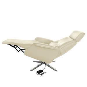 Fauteuil relax Anderson VI Cuir véritable Neka : Blanc - Chrome brillant - Couvert