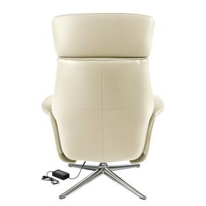 Fauteuil relax Anderson VI Cuir véritable Neka : Blanc - Chrome brillant - Couvert