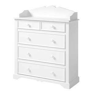 Commode Hilltown Blanc - En partie en bois massif - 97 x 116 x 40 cm