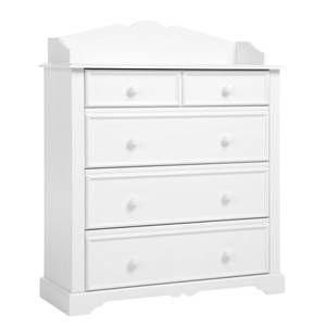 Commode Hilltown Blanc - En partie en bois massif - 97 x 116 x 40 cm