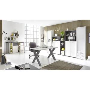 Bureau Leeton II Anthracite / Blanc - Largeur : 120 cm