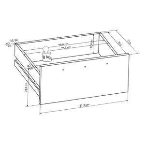 Sideboard Alverno Kiefer Dekor / Hochglanz Weiß