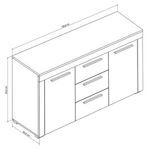 Sideboard Alverno Kiefer Dunkel Dekor / Kiefer Anthrazit Dekor