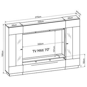 Ensemble meubles TV Bylas (4 éléments) Blanc brillant / Noir mat - Blanc brillant