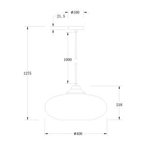 Pendelleuchte Lawrence II Sicherheitsglas / Eisen - 1-flammig - Türkis