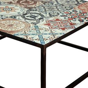 Table basse Almaraz Céramique / Acier - Multicolore - 80 x 80 cm