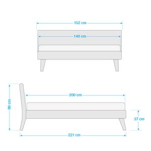 Massief houten bed Bourbourg Massief mangohout - 140 x 200cm