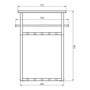 Wandgarderobe Norton II geolied massief eikenhout/staal - Zwart/eikenhoutkleurig