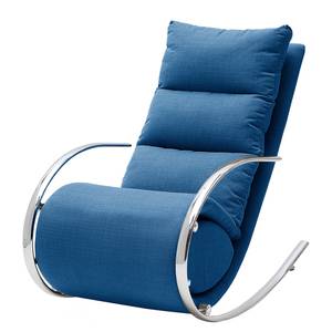 Rocking chair Fox Tissu structuré - Bleu brillant