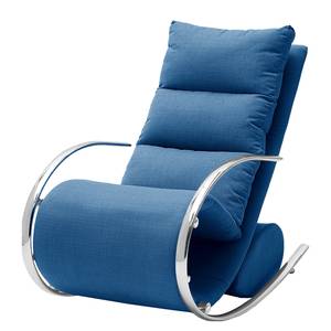Rocking chair Fox Tissu structuré - Bleu brillant