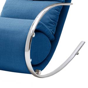 Rocking chair Fox Tissu structuré - Bleu brillant