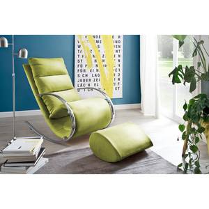 Rocking chair Fox Tissu structuré - Vert pistache