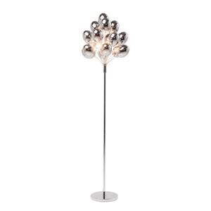 Staande lamp Silver glas/staal - 3 lichtbronnen