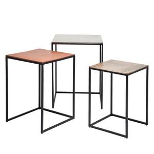 Tables d'appoint Loft Square (lot de 3) Aluminium / Acier - Noir