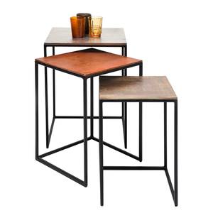 Tables d'appoint Loft Square (lot de 3) Aluminium / Acier - Noir