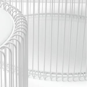 Table basse Wire (2 éléments) Verre / Acier - Blanc