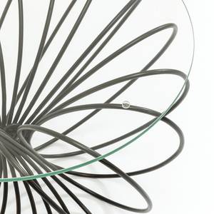 Beistelltisch Wire II Glas / Stahl - Schwarz - Durchmesser: 60 cm