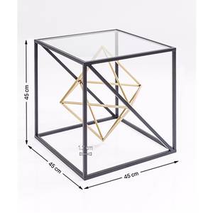 Beistelltisch Prisma Glas / Edelstahl - Schwarz / Gold