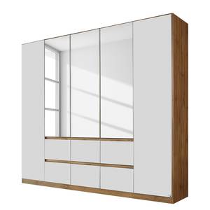 Armoire Mainz Blanc alpin / Imitation chêne Wotan - Largeur : 226 cm - Avec portes miroir