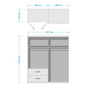 Armadio componibile Wetzlar Bianco alpino - Bianco alpino - Larghezza: 181 cm