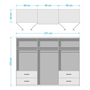 Armadio componibile Wetzlar Bianco alpino - Bianco alpino - Larghezza: 271 cm